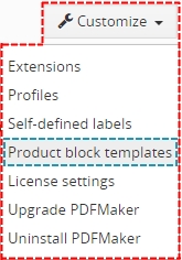 Product block template