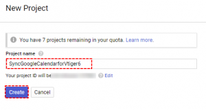 Fill Google Project Name - Google Calendar Vtiger 6 Sync