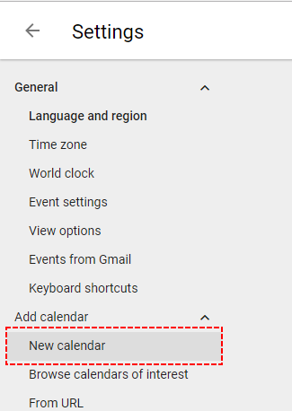 How to create new Google Calendar