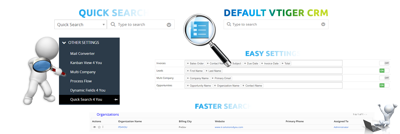 Quick Search extension for Vtiger CRM Improve search feature in your system