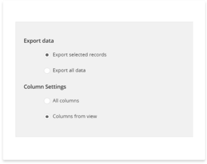 Select Data & Columns for export vtiger