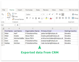 Manage/Edit exported .xls files Exported .xls files can be customized to your needs. You can also change some data in the .xls file and then import them into the CRM system using our XLS Import extension.