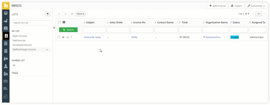 Fill due Date when Invoice status is Sent