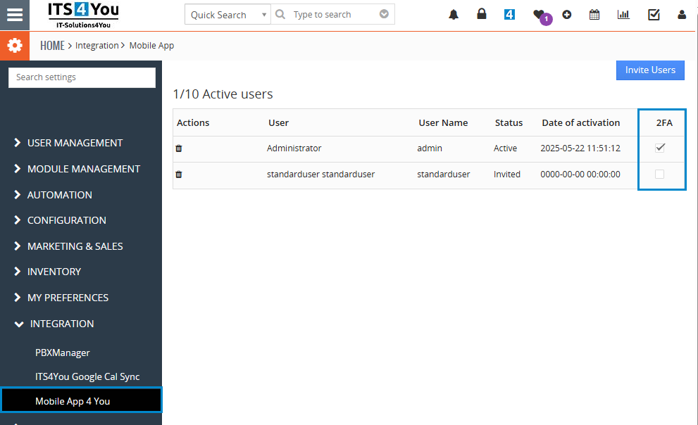 vtiger mobile app