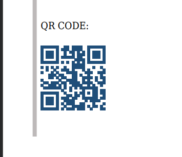 Generated PDF showing a dark blue QR code on a white background.